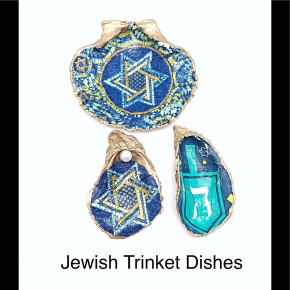 Jewish Shell Ring or Trinket Dish, Jewish Decor - Picture 3 of 5